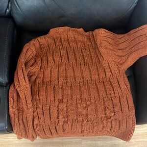 The Elders Statesmen; Tide Stitch Crew Bronze Medium Crewneck Sweater